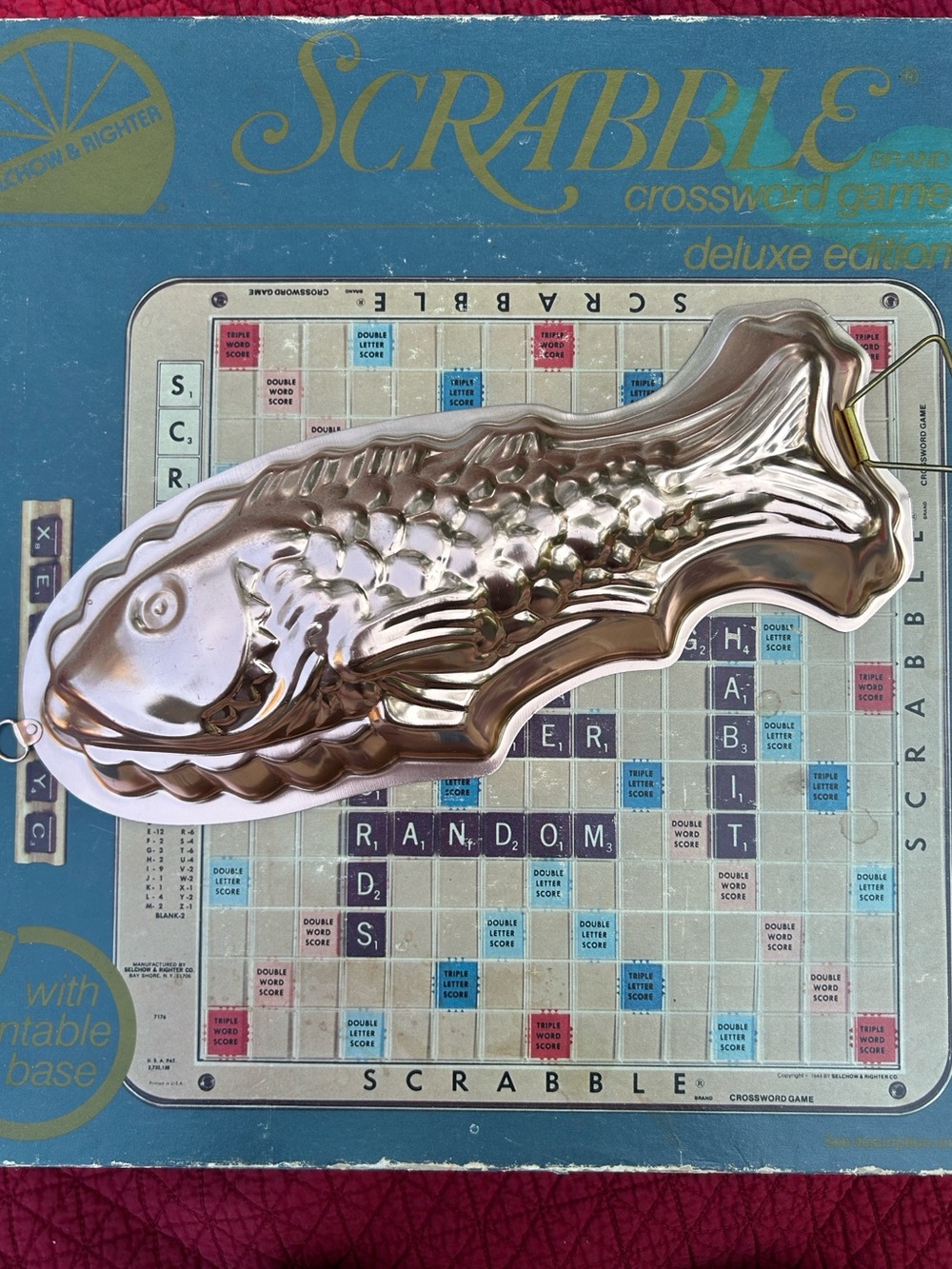 Vintage Copper Fish Shaped Jello Mold